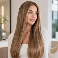 Extensions de cheveux Straight Genius Weft, texture 4C, cheveux humains vierges bruts, micro-trame invisible sans couture pour salons