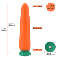 Hismith Design Sci-fi Dildo en silicone à double densité de 9,6 pouces, système Kliclok amovible et insérable de 8,93 pouces, Série Légumes Carotte