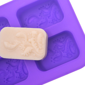 Dày Chất Lượng Cao BPA Miễn Phí Tự Làm Handmade Xà Phòng Làm Nguồn Cung Cấp Không Dính 4 Khoang Biển & Cá Hình Dạng Silicone Khuôn Xà Phòng - Product Image 3