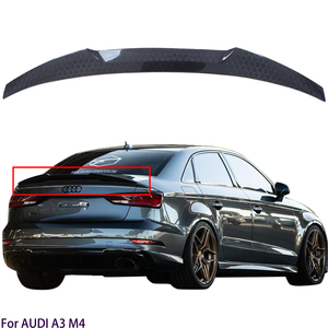 สปอยเลอร์หลังทรง M4 สำหรับ A3 S3 RS3 8V วัสดุคาร์บอนไฟเบอร์ลายรังผึ้งแท้ ปี 2013-2020 - Product Image 1