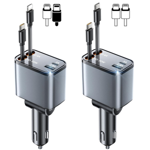 <span class=keywords><strong>Cargador</strong></span> Rápido para Auto con <span class=keywords><strong>4</strong></span> Puertos de Encendedor de 12V para Cargar Múltiples Dispositivos Simultáneamente, Compatible con Galaxy y Pixel - Product Image 1