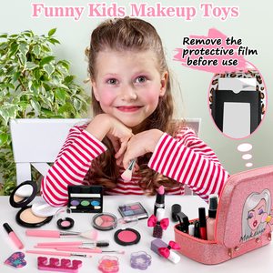 Kit <span class=keywords><strong>trucco</strong></span> per bambine <span class=keywords><strong>trucco</strong></span> per bambini, bambini Toddler Princess Play Make Up Set giocattoli di compleanno regalo vero <span class=keywords><strong>trucco</strong></span> lavabile - Product Image 3