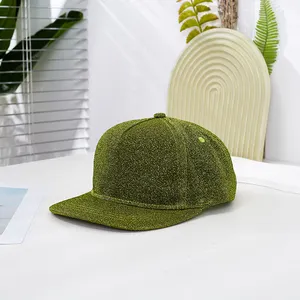 新しいファッションシルバースレッドベルベット野球帽通気性日焼け止めカスタム刺繍ロゴスナップバックキャップ