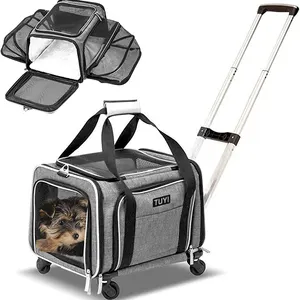 중국 제조업체 애완 동물 캐리어 바퀴 달린 강아지 가방 캐리어 애완 동물 캐리어 여행 제품