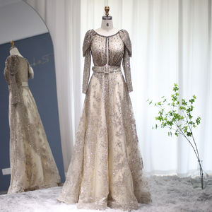 ชุดเดรสออกงานปาร์ตี้ตอนเย็นแขนยาวลายดอกไม้อาหรับหรูหรา SZ065 Jancember - Product Image 6