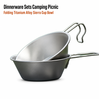 Nouveauté 2026 – Vaisselle de camping et pique-nique portable écologique en alliage de titane Sierra : tasses et bols pliables – Vente en gros