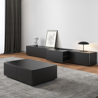 Moderner TV-Schrank aus Spanplatten in Walnussfarbe für das Wohnzimmer, passend für 60-64 Zoll Fernseher