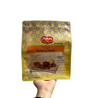 Emballage de bento de boeuf rendu à fond plat recyclable avec huit joints latéraux, pochette debout avec trou pour cheveux et fermeture éclair