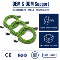 Câble servo TPU personnalisé 9 conducteurs, connecteur aviation M23, faisceau de câbles DB9 D-SUB pour chaîne porte-câbles, plaqué or pour servomoteur CNC, OEM