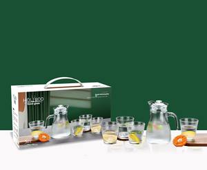 Juego de Jarra de Agua Fría de Vidrio para el Hogar, de Verano, Gran Capacidad, Transparente, Simple, con 5 Piezas - Product Image 6