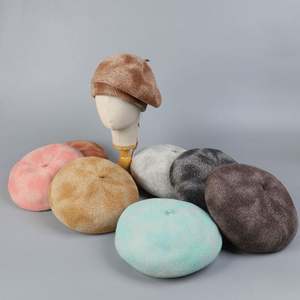 2025 New Arrival Australian Wool <b>Tie</b> Dyed Slouch Style Beret for Women Winter Warm Elegant Casual Fashion Colorful Beret Hat - Product Image 1