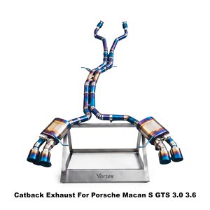 Vortex Burnt Titanium Full <b>Exhaust</b> System With Vacuum Valve For Porsche Macan S GTS 3.0 3.6 Racing - Product Image 1