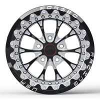 Nouvelles jantes forgées en alliage poli noir brillant, 5/6 trous, 15-17 pouces, avec système Beadlock, 5x120 5x114.3 pour voitures de course de dragster