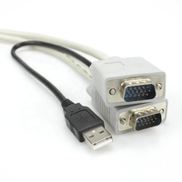 Kabel KVM USB VGA 15-Pin Male to Male 5M untuk Adaptor Monitor DB15 Switch Mt Viki dengan Pelindung Kepadatan Tinggi