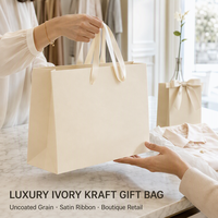 Custom Printed Handmade Biodegradable Luxury Shopping Paper Bag with Ribbon Handle Supermarket Business Retail