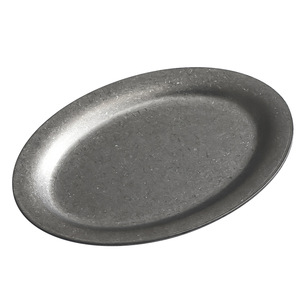 Extra Thick Retro Stainless Steel Plate Square Oval Rectangular For Hotel Meals Microwave Safe Solid Color - Product Image 5