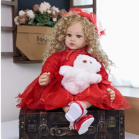 Poupée Bébé Afro-Américaine Réaliste en Vinyle Souple de 60 cm, Tenue de Princesse, Compagnon d'Éveil pour Filles, Vente en Gros