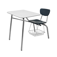 Chaises d'école modernes écologiques avec structure en acier et résistance aux intempéries pour usage extérieur et ensemble chaise-bureau intégré pour salle de sport