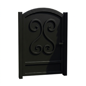 KHP Wrought Iron Garden Gate Contemporary Design Manual <b>Swing</b> Door Exterior Use Finished Surface Metal Entry Gate 1 Year - Product Image 1