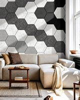 Lot de 12 panneaux acoustiques hexagonaux décoratifs autocollants, panneaux acoustiques en PET pour l'atténuation du son, pour studio, bureau, maison
