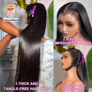 Thẳng Ren Phía Trước Tóc Giả Hd Ren Tóc Giả 13X6 Tóc Con Người Cho Phụ Nữ Da Đen Pre Ngắt Brazil 32 30 Inch 13X4 Ren Phía Trước Tóc Giả - Product Image 2