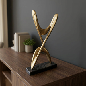Abstract Aluminum Sculpture Modern Artistic Tabletop Decor Handmade Geometric Design Eco-Friendly Durable Jaffs Exports for - Product Image 3