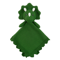 Peluche Animale Super Douce Personnalisée Triceratops Simulation, Hochet à Bavoir en Tricot Crochet Réaliste, Coton PP, Unisexe, ODM OEM