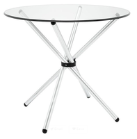 Petite table de salle à manger ronde en verre personnalisée par l'usine Table en verre trempé transparent Table basse de salon