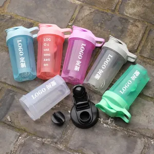Vente en gros de gobelets sportifs écologiques portables en plastique de 500 ml, compatibles lave-vaisselle, pour boire directement, fitness, nutrition, protéines en poudre, shaker - Product Image 2