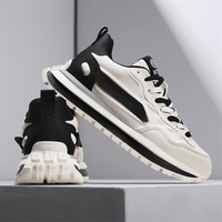 Baskets blanches tendance pour hommes, chaussures de sport décontractées respirantes à semelle souple antidérapante