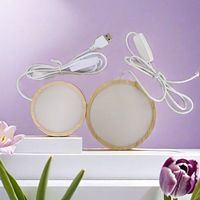 Veilleuse LED en bois massif de style minimaliste petite alimentation USB lumineuse ronde carrée en bois