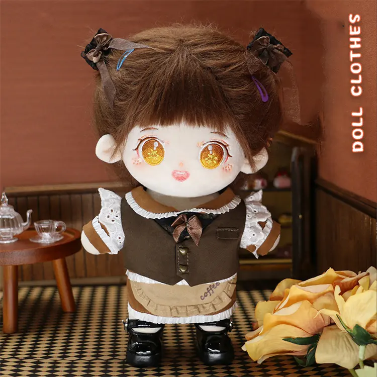 Boneka katun Kpop 20cm, dengan Wig mainan anak laki-laki mode baru mewah pakaian boneka Idoll Korea
