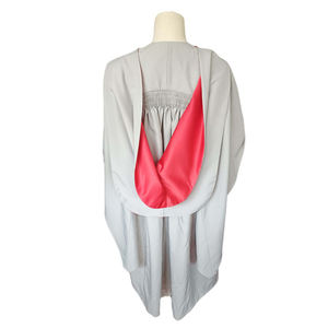 Robe personnalisée UCL Matte Deluxe Fluted UK PHD Grey Academic Graduation Gown & Hood avec manches longues et extrémité fermée - Product Image 2