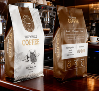 Sachet de café personnalisé OEM imprimé avec soufflet latéral et valve, 1lb 2lb 5lb, noir mat, vente en gros, pochette pour grains de café, Bolsa De Cafe Con Valvula