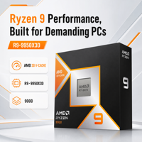 Processeur CPU 9950X3D 16 cœurs 32 threads 5,7 GHz Boost Max 128 Mo de cache L3 Socket AM5 DDR5 en boîte pour PC de jeu de bureau