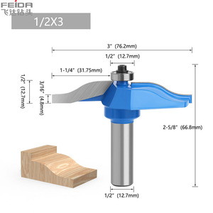 FEIDA 3 buah Set mata <span class=keywords><strong>Router</strong></span> kayu CNC padat ujung karbida batang kayu tarik jari mesin pertukangan pemotong penggilingan Altin/timah - Product Image 4