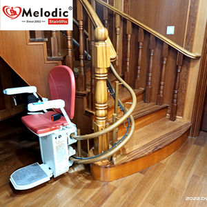 <span class=keywords><strong>Montascale</strong></span> curvo personalizzato per scale <span class=keywords><strong>a</strong></span> <span class=keywords><strong>chiocciola</strong></span> | Strumento di misurazione della guida 3D | Sedile in pelle | Pedana antiscivolo - Product Image 2