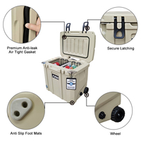 Glacière dure Portable Rotomolded 35L avec roues glacière à roues à isolation thermique pour canettes de vin