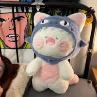 Mignon Requin Chat Oreiller Poupée Super Doux En Peluche Jouet Lit Animal Jouet Techniques Lavées