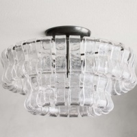 Moderno de lujo clásico francés sala de estar gran banquete Hotel comedor de gama alta de humo claro luces de techo de cristal