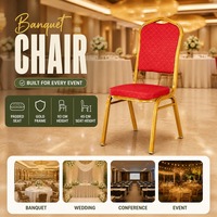 Chaise de banquet empilable en métal rembourrée pour hôtels, événements, mariages, traiteurs - Fournisseur de mobilier
