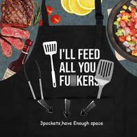 Tablier de cuisine et de jardin moderne et élégant en coton polyester noir, résistant à l'huile, léger, avec logo personnalisé pour hommes, poches pour outils de travail
