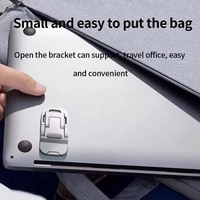 Support pour ordinateur portable en alliage d'aluminium TISHRIC, mini support universel invisible avec refroidissement suspendu, support de tablette réglable à double position