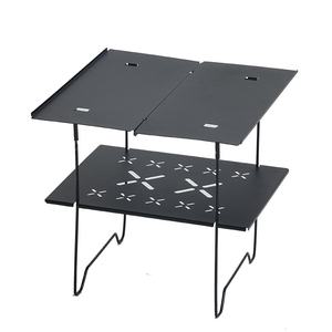 <span class=keywords><strong>Table</strong></span> de <span class=keywords><strong>camping</strong></span> pliante, <span class=keywords><strong>table</strong></span> de pique-nique compacte en métal à <span class=keywords><strong>double</strong></span> couche, <span class=keywords><strong>table</strong></span> de <span class=keywords><strong>camping</strong></span> portable pour l'extérieur - Product Image 4