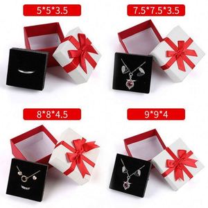 Luxury 5 Sizes Black Bowknot Earrings <b>Gift</b> Box Jewellery With Customer logo Birthday <b>Gift</b> Box for <b>Women</b> - Product Image 3