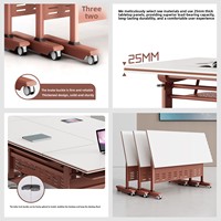 Table de conférence pliante en bois, design moderne et minimaliste, conception modulable, pour les institutions éducatives, les petites réunions, la formation, longue