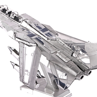 Puzzle 3D en métal Piececool F-14 Tomcat Fighter Jet, kit de modèle d'avion, assemblage DIY, jouet éducatif pour adultes