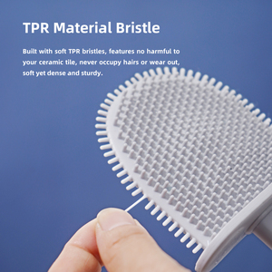Sanga Brosse WC murale plate en TPR blanche avec support en silicone pour salle de bain - Product Image 4