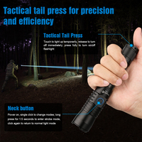 Lampe torche tactique laser blanche LEP T30R 460 lumens, portée du faisceau 1100 m, camping, chasse, IP68, 4 modes