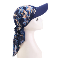 Gorros ajustables estampados para mujer con visera, pañuelo para la cabeza, turbantes pre-atados, gorros ligeros tipo gorro de calavera